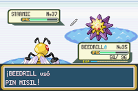 Beedrill usando pin misil en la tercera generación.