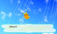 MM3D Pikachu cayendo.png (110 kB) Comienza la aventura con Pikachu cayendo del cielo.