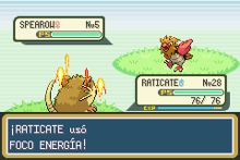 Raticate usando foco energía en la tercera generación.