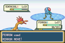 Fearow usando movimiento espejo en la tercera generación.