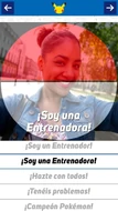 Otro de los diseños cubre la foto con los colores de una Poké Ball, debajo permite elegir un texto.