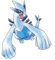 Ilustración de Lugia en la portada de Pokémon Plata.