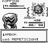 Arbok usando constricción2 en la primera generación.