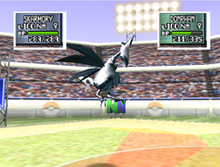 Skarmory usando ala de acero en Pokémon Stadium 2.