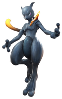 Mewtwo oscuro en Pokkén Tournament.