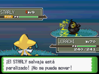 Un Starly paralizado en la cuarta generación.