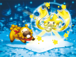 Bidoof y Jirachi en el capítulo especial, El deseo de Bidoof