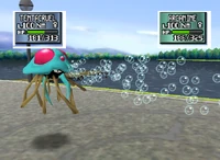 Tentacruel usando rayo burbuja en Pokémon Stadium 2.
