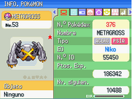 Metagross variocolor con Action Replay DS.