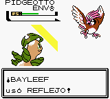 Bayleef usando reflejo en la segunda generación.