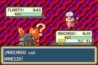 Magcargo usando amnesia en la tercera generación.