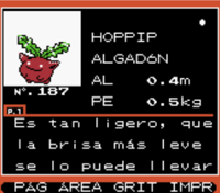 Prueba conforme existe Algadón en la Pokédex.
