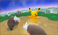 Pikachu junto con dos Excadrill.