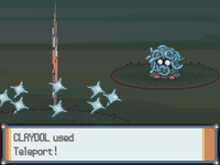 Claydol usando teletransporte en la cuarta generación.