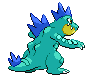 Imagen posterior de Feraligatr variocolor macho o hembra en la quinta generación