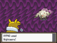 Hypno usando pesadilla en Pokémon Oro HeartGold y Pokémon Plata SoulSilver.