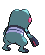 Imagen posterior de Croagunk variocolor hembra en la quinta generación