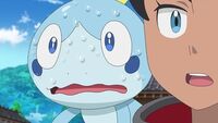 Sobble de Goh asustado tras ver a Judith.