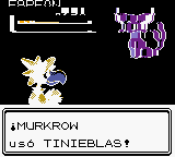 Murkrow usando tinieblas en la segunda generación.