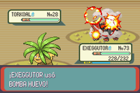 Exeggutor usando bomba huevo en la tercera generación