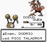 Dodrio usando pico taladro en Pokémon Oro, Plata y Cristal.