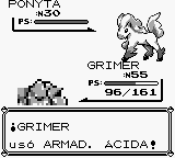 Grimer usando armadura ácida en la primera generación.