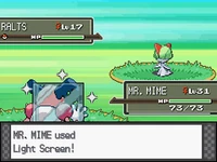 Mr. Mime usando pantalla de luz en la cuarta generación.