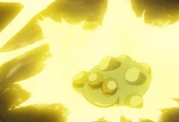 Pikachu usando rayo contra Seismitoad.