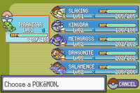 Un equipo en Pokémon Esmeralda.