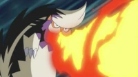 Skuntank usando lanzallamas.