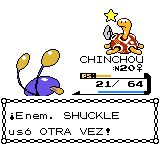 Shuckle usando otra vez en la segunda generación