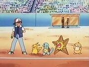 EP149 Ash con Pikachu, Squirtle, Staryu y Psyduck