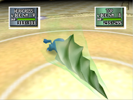 Heracross usando megacuerno en Pokémon Stadium 2.