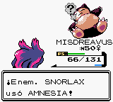 Snorlax usando amnesia en la segunda generación.