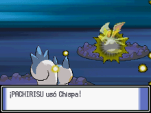 Pachirisu usando chispa en la cuarta generación.