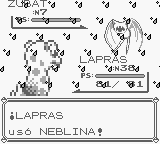 Lapras usando neblina en la primera generación.