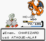 Charizard usando ataque ala en la segunda generación.