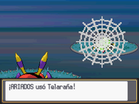 Ariados usando telaraña en la cuarta generación.