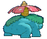 Imagen posterior de Venusaur hembra en la sexta y séptima generación