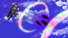 Umbreon usando pulso umbrío.