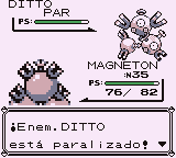 Un Ditto transformado paralizado en la primera generación.
