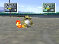 Cargando puño....jpg (33 kB) Sandshrew usando puño dinámico en Pokémon Stadium 2.