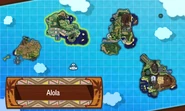 Mapa de Alola en Pokémon Sol y Pokémon Luna.
