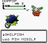 Qwilfish usando pin misil en la segunda generación.