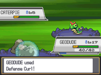 Geodude usando rizo defensa en la cuarta generación.