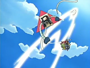 el Team/Equipo Rocket saliendo despegado por golpe aéreo.