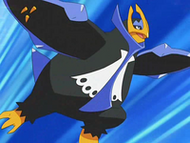 Empoleon saliendo de su Pokéball.