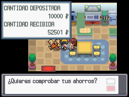 Hablando sobre los ahorros con la madre en HGSS