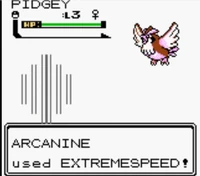 Arcanine usando velocidad extrema en la segunda generación.