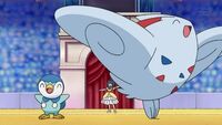 Togekiss y Piplup en el Gran Festival de Sinnoh.